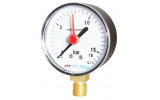 Manometer (tlakomer) d100mm 0-16 BAR SPODNÉ vývod 1/2" - voda, vzduch